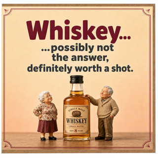 Birthday Card, Whiskey... Possibly Not the Answer, Definitely Worth a Shot Card