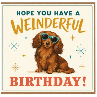 Birthday Card, Hope You Have a Wonderful Birthday, Dachshund Card