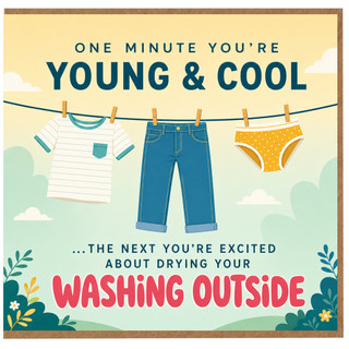 Birthday Card, Washing Outside Humour Card