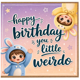 Birthday Card, Cute Pastel Bunny Costume Birthday Card