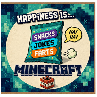 Birthday Card, Funny Gaming Card, Hilarious Snacks Jokes Farts Card
