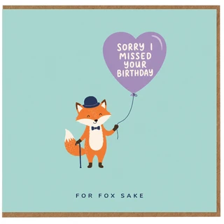 Birthday Card, Cute Fox Balloon Greeting Card