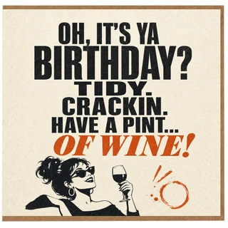 Birthday Card, Funny Wine Birthday Card For Her