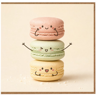 Birthday Card, Cute Macaron Card
