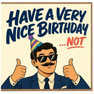 Birthday Card, Funny Have a Very Nice Birthday Not Card