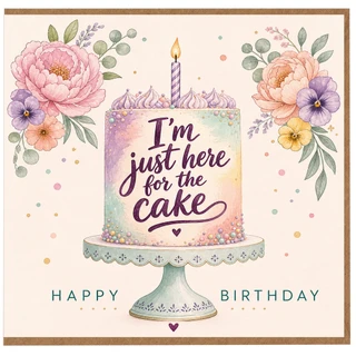 Birthday Card, Funny Cake Lover Birthday Card
