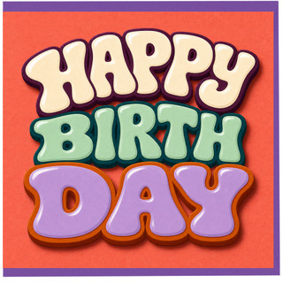 Birthday Card, Colourful Bubble Letter Birthday Card