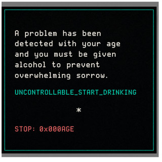 Birthday Card, Ageing Joke Retro Computer Style Card