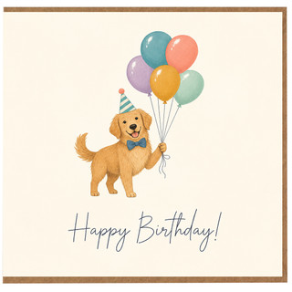 Birthday Card, Cute Happy Birthday Card with Balloons
