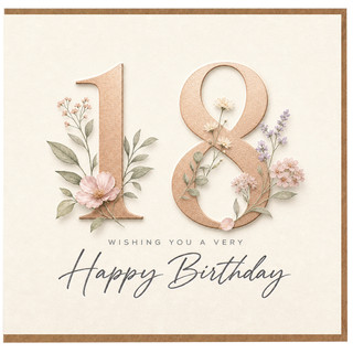 Granddaughter 18th Birthday Card, Floral Happy Birthday Card for 18 Year Old