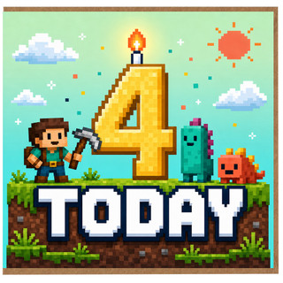 4th Birthday Card, Today Adventure Theme