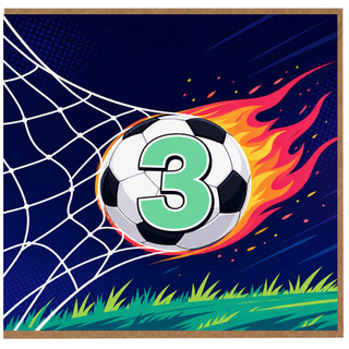 3rd Birthday Card, Football Soccer Goal Design
