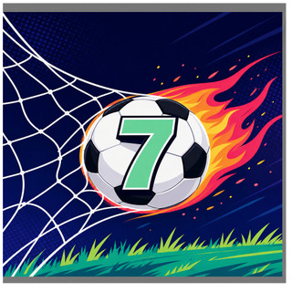 7th Birthday Card, Football Soccer Ball Design