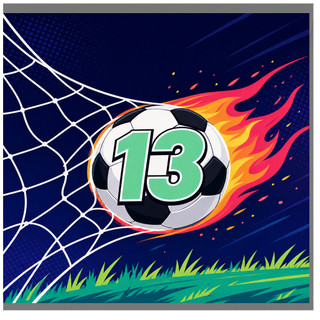 13th Birthday Card, 13th Birthday Football Card