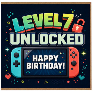 7th Birthday Card, Happy Birthday Gaming Card