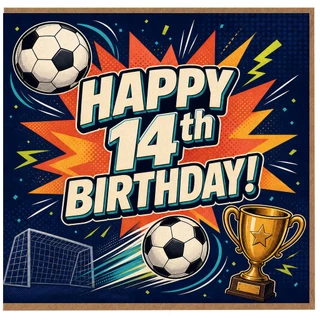 14th Birthday Card, Football Fan Birthday Card