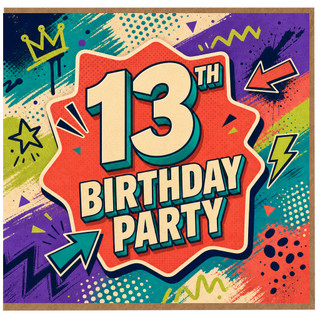 13th Birthday Card, Teen Birthday Card