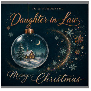Daughter - in - Law Christmas Card, To a Wonderful Daughter - in - Law Merry Christmas Card