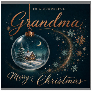 Grandma Birthday Card, To a Wonderful Grandma Merry Christmas Card