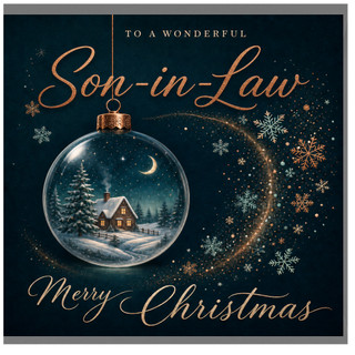 Son - in - Law Christmas Card, To a Wonderful Son - in - Law Merry Christmas Card