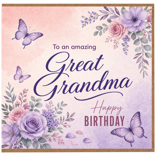 Great Grandma Birthday Card, Floral Happy Birthday Card for Great Grandma