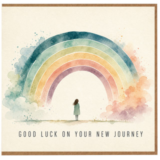 Birthday Card, New Journey Rainbow Leaving Card