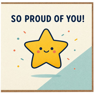 Birthday Card, Congratulations Card, Encouragement Card with Smiling Star Design