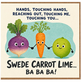 Birthday Card, Swede Carrot Lime Musical Pun Card