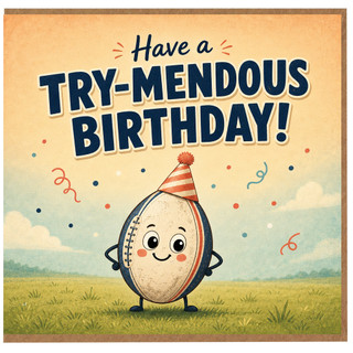 Birthday Card, Funny Rugby Birthday Card