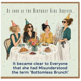 Birthday Card, Bottomless Brunch Funny Birthday Card