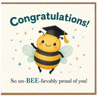 Birthday Card, Cute Bee Graduation Card