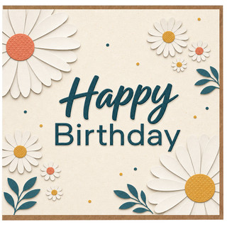 Birthday Card, Floral Birthday Greeting Card
