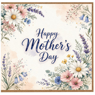 Birthday Card, Floral Watercolour Happy Day Card