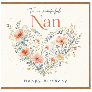 Birthday Card, To a Wonderful Floral Heart Happy Birthday Card