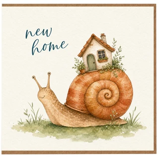 Birthday Card, Snail House Housewarming Card