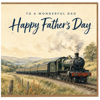 Birthday Card, Happy Day Steam Train Card