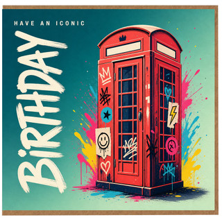 Birthday Card, Iconic Red Phone Box Card