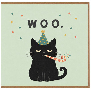 Birthday Card, Funny Party Cat Celebration Card