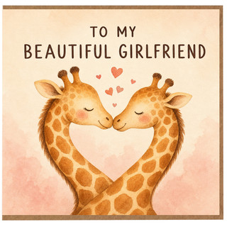 Birthday Card, Romantic Giraffe Love Card