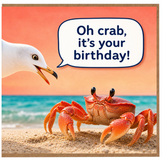 Birthday Card, Oh Crab It’s Your Birthday Funny Seaside Crab Card