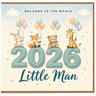 Birthday Card, Welcome to the World Little Man Card