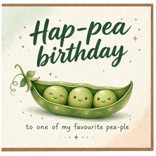 Birthday Card, Hap - pea Birthday Pea Pun Card for One of My Favourite Pea - ple