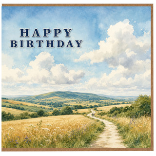 Birthday Card, Scenic Countryside Landscape Birthday Card