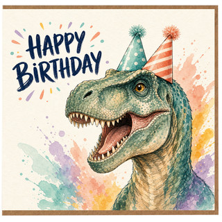 Birthday Card, Happy Birthday Dinosaur Card