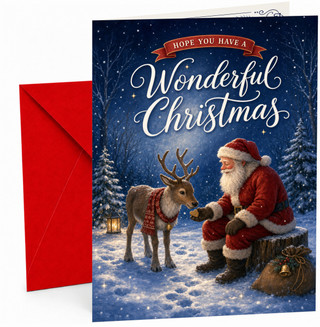 Christmas Card, Premium coordinated christmas design, A5 Greeting Card with Printed Inside Message, Premium 360gsm, Made in UK