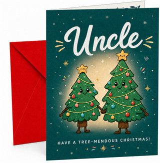 Uncle Christmas Card, Cute Tree-Mendous Trees