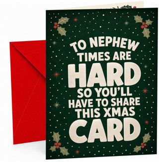 Nephew Christmas Card Funny Share This Xmas Card Text