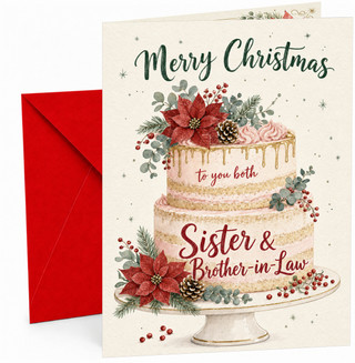Sister & Brother-in-Law Christmas Card Poinsettia Cake