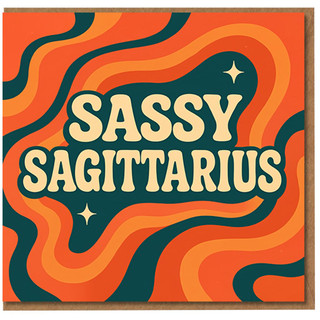 Sassy Sagittarius Birthday Card - Retro Zodiac Design, Funny Star Sign Greeting for November or December Birthdays