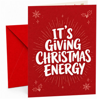 Christmas Card 'It's Giving Christmas Energy' red starburst